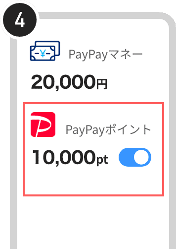 ポイントを使う設定にして確認画面へPayPayマネー(PayPayマネー(給与)含む)と併用可